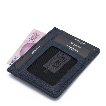 Pierre Cardin Lacivert Unisex Deri Kredi Kartlık 0323L1N