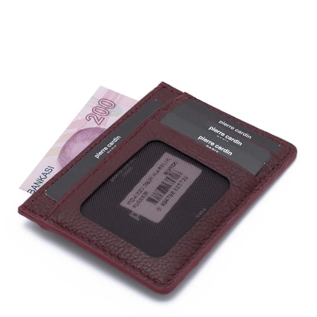 Pierre Cardin Bordo Unisex Deri Kredi Kartlık 0323B6F