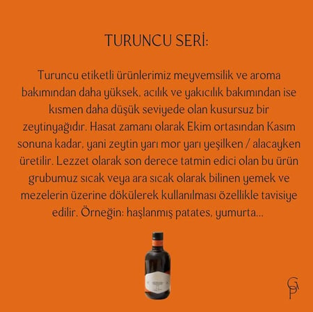 Gaia Pearls İKİLİ SET Turuncu Seri 250 ml x2 Avrupa Birliği Coğrafi İşaretli Milas Memecik Erken Hasat Soğuk Sıkım Zeytinyağı Yoğun Meyvemsi