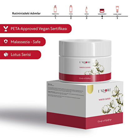 White Cloud Bariyer Onarıcı Krem | Seboreik Dermatit & Rozasea İçin | Vegan, Yağsız, Malessezia-Safe | 50g