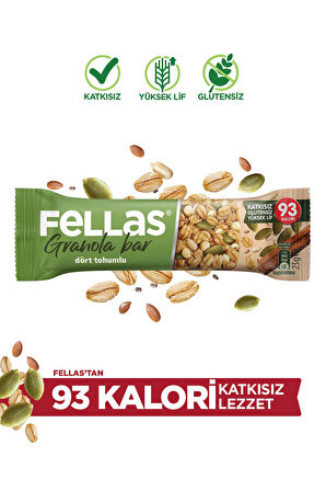 Dört Tohumlu Granola Bar 23 g x 12 Adet