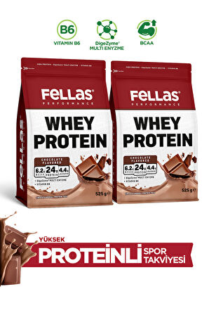 Fellas Protein Tozu 1050g - Çikolata Aromalı (525g) x 2