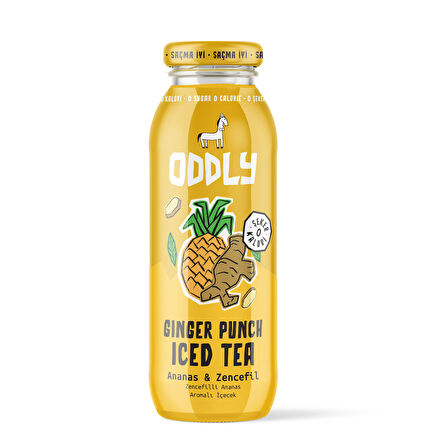 ODDLY GINGER PUNCH SOĞUK ÇAY CAM YEŞİLÇAY ANANAS ZENCEFİL - 0 ŞEKER & 0 KALORİ 250 ML