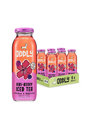 HIBIBERRY SOĞUK ÇAY CAM HİBİSCUS BÖĞÜRTLEN - 0 ŞEKER & 0 KALORİ 250 ML X 6 ADET