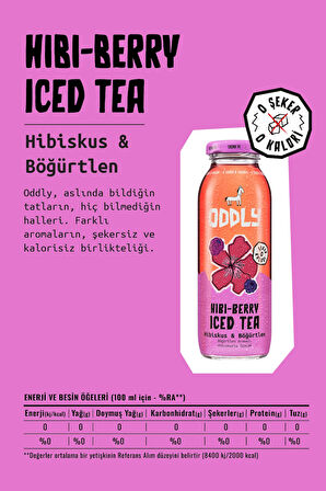 HIBIBERRY SOĞUK ÇAY CAM HİBİSCUS BÖĞÜRTLEN - 0 ŞEKER & 0 KALORİ 250 ML X 6 ADET