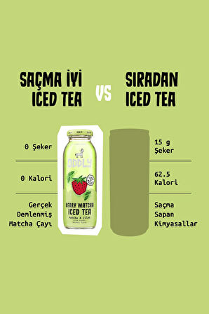 BERRY MATCHA SOĞUK ÇAY CAM MATCHA ÇİLEK - 0 ŞEKER & 0 KALORİ 250 ML X 6 ADET