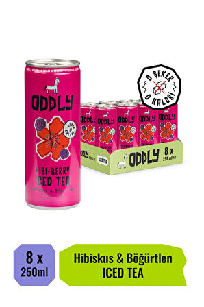 HIBIBERRY SOĞUK ÇAY KUTU HİBİSCUS BÖĞÜRTLEN - 0 ŞEKER & 0 KALORİ 250 ML X 8 ADET