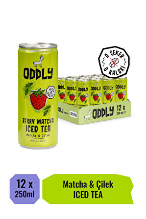 BERRY MATCHA SOĞUK ÇAY KUTU ÇİLEK MATCHA - 0 ŞEKER & 0 KALORİ 250 ML X 12 ADET