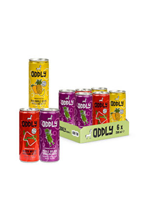 Bu üçlü çok güçlü! Gaza gelmiş Turşu Suyu, Karpuz-Nane, Ananas-Mango Gazlı İçecek Kutu 250 ml 6 Adet