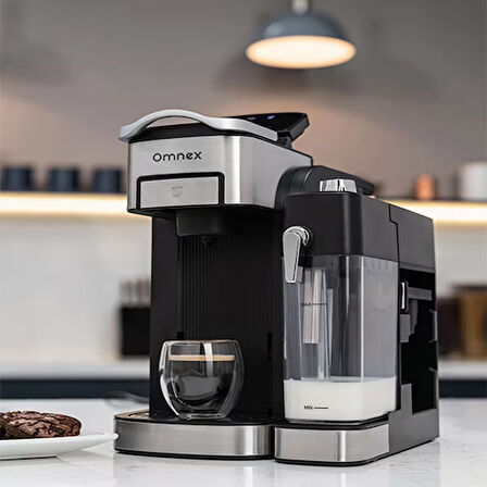 Omnex Ox-Pro II Kapsül Kahve ve Espresso Makinesi 20 Bar Basınç, Süt Köpürtücü, Latte & Cappuccino