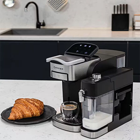 Omnex Ox-Pro II Kapsül Kahve ve Espresso Makinesi 20 Bar Basınç, Süt Köpürtücü, Latte & Cappuccino