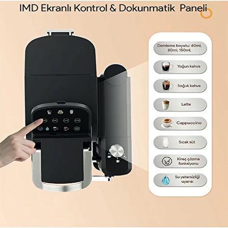 Omnex Ox-Pro II Kapsül Kahve ve Espresso Makinesi 20 Bar Basınç, Süt Köpürtücü, Latte & Cappuccino