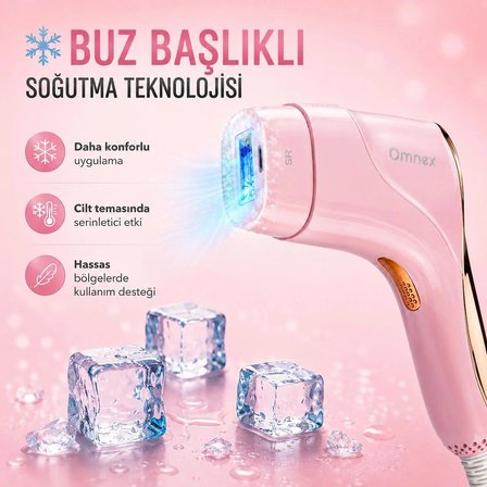 Omnex EliteGlow IPL Lazer Epilasyon Cihazı Buz Başlıklı 10 Kademe Enerji SINIRSIZ ATIM