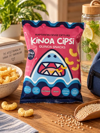 Extra Çıtır Glütensiz Vegan Kinoa Cipsi | Pembe | Sağlıklı Atıştırmalık 30 g