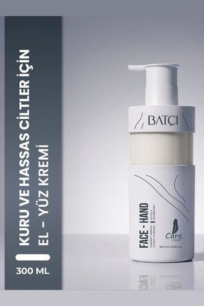 Batçı Kuru ve Hassas Ciltler İçin Nemlendirici El ve Yüz Bakım Kremi 300 Ml