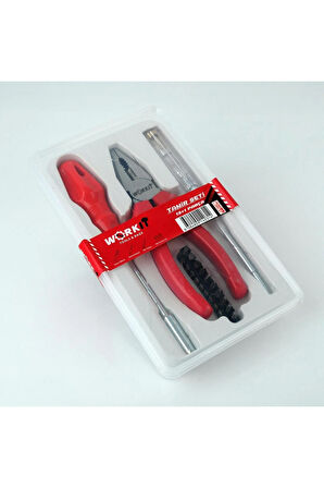 13 İn 1 180Mm Pense + Bits Uç Tutucu + 10 Parça Bits Uç + Kontrol Kalemi