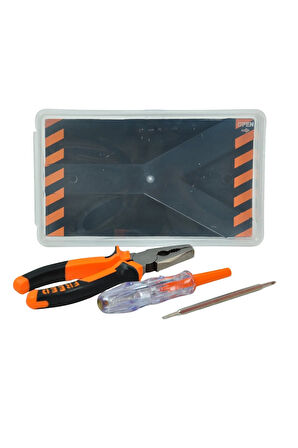 3 Parça Pense Tornavida Kontrol Kalemi Seti - 180mm Pense + Yıldız ve Düz Uçlu Kontrol Kalemi