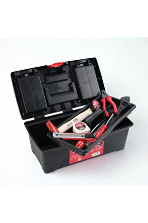 16" Takım Çantalı Alet Seti - Pense/Tornavidalar/Kontrol Kalemi/Kurbağacık/Çekiç/Metre/M.Bıçağı/Bant