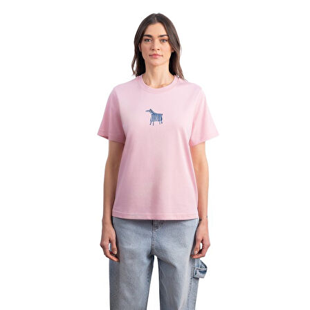 Zebra Regular Pembe T-Shirt