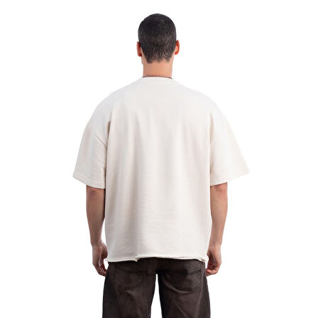 Lemon Nakış Oversize Ekru T-Shirt