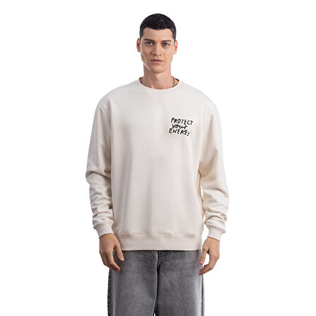 Protect Overize Ekru Sweatshirt