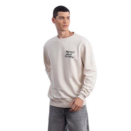 Protect Overize Ekru Sweatshirt