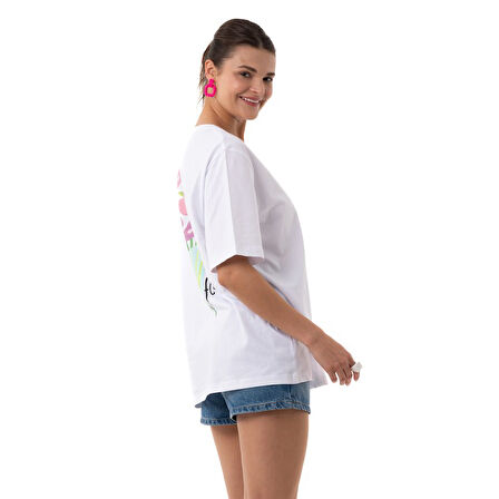 Be Happy Overisize Beyaz T-Shirt