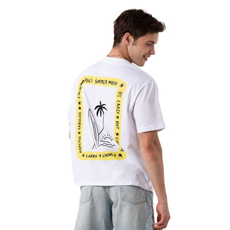 Summer Mood Overisize Beyaz T-Shirt