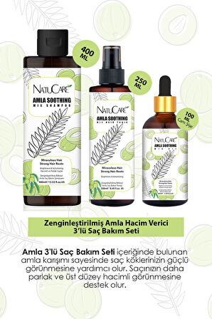 NatuCare Zenginleştirilmiş Hacim Verici Amla 3'lü Saç Bakım Seti