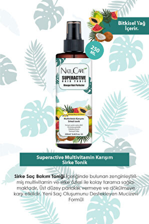 NatuCare Dökülme Karşıtı ve Güçlendirici Multivitamin Sirkeli Tonik 250ML