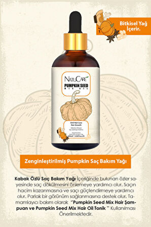 NatuCare Üst Düzey Güçlendirme ve Saç Telleri Onarıcı Pumpkin Saç Bakım Yağı 100ML