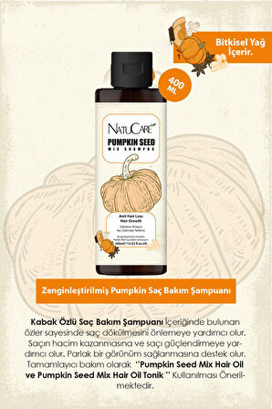 NatuCare Üst Düzey Güçlendirme ve Saç Telleri Onarıcı Pumpkin Saç Bakım Şampuanı 400ML