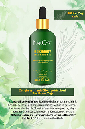 NatuCare Zenginleştirilmiş Mucizevi Yağlar 3'lü Saç Bakım Seti 100 ML (AMLA-BİBERİYE-CASTOR)