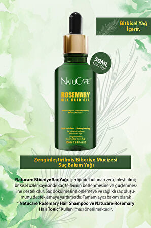 NatuCare Saç Pürüzsüzleştirici Mucizevi Yağlar 2'li Saç Bakım Seti 50ML (Complex Karışım & Biberiye Yağı)