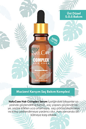 NatuCare Saç Pürüzsüzleştirici Mucizevi Yağlar 2'li Saç Bakım Seti 50ML (Complex Karışım & Biberiye Yağı)