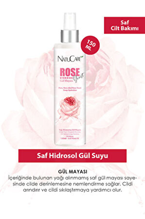 NatuCare Yoğun Besleyici Ve Cilt Sıkılaştırıcı %100 Saf Ve Doğal Hidrosol Gül Mayası 150ml