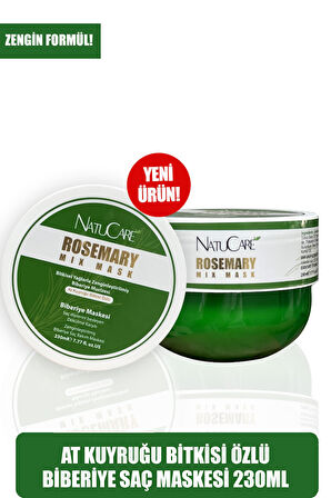 NatuCare Besleyici, Onarmaya Yardımcı, Dökülme Karşıtı Biberiye Saç Bakım Maskesi 230ml