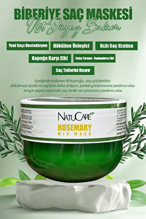 NatuCare Besleyici, Onarmaya Yardımcı, Dökülme Karşıtı Biberiye Saç Bakım Maskesi 230ml