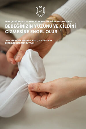 %100 Pamuk 6'lı Bebek Body - Uzun Kollu ve Çıtçıtlı Beyaz Zıbın