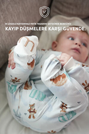 Bebek Uyku Tulumu ve Oyun Pijaması %100 Pamuk - Tek Parça Önden Fermuarlı Tulum Pijama