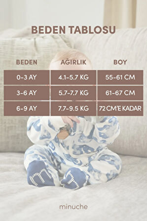 Bebek Uyku Tulumu ve Oyun Pijaması %100 Pamuk - Tek Parça Önden Fermuarlı Tulum Pijama