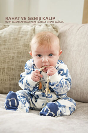 Bebek Uyku Tulumu ve Oyun Pijaması %100 Pamuk - Tek Parça Önden Fermuarlı Tulum Pijama