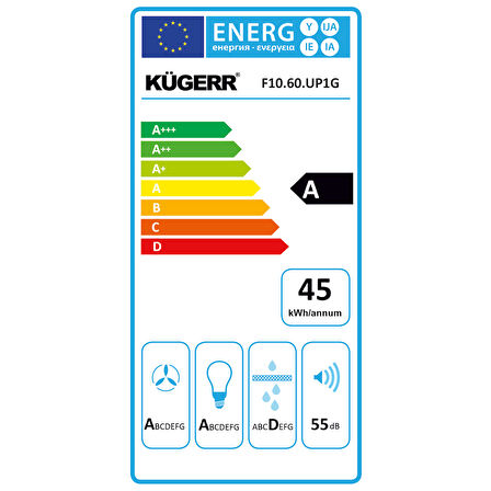 Kügerr F10S - 60 cm İnox Duvar Tipi Davlumbaz
