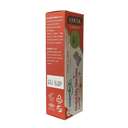 Cosmecit Doğal Diş Macunu Çocuk 90 Gr