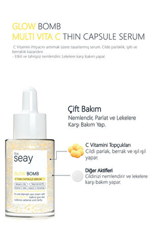 Glow Bomb Multi C Vitamini Thin Kapsül Serum | Aydınlatıcı, Parlatıcı Ve Leke Karşıtı | Nemlendirici