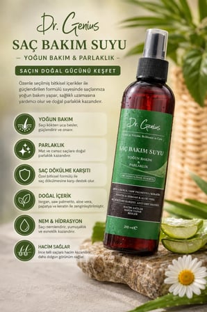 Saw Palmetto özü ve bitkisel bileşenlerle zenginleştirilmiş Dökülme Karşıtı Saç Bakım Suyu - 210 ml