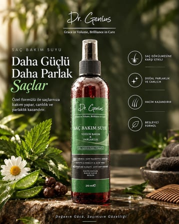 Saw Palmetto özü ve bitkisel bileşenlerle zenginleştirilmiş Dökülme Karşıtı Saç Bakım Suyu - 210 ml