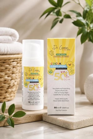 %100 Doğal SPF 50+ Yüksek Korumalı Bebek ve Çocuk Yüz/Vücut Güneş Kremi - 50 ml