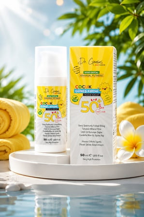 %100 Doğal SPF 50+ Yüksek Korumalı Bebek ve Çocuk Yüz/Vücut Güneş Kremi - 50 ml