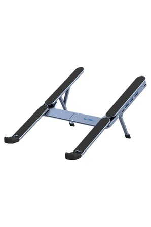 OCTADOCK Pro Ayarlanabilir Katlanabilir Laptop Standı – Alüminyum Notebook Standı, 6 Kademeli, USB Hub Destekli
